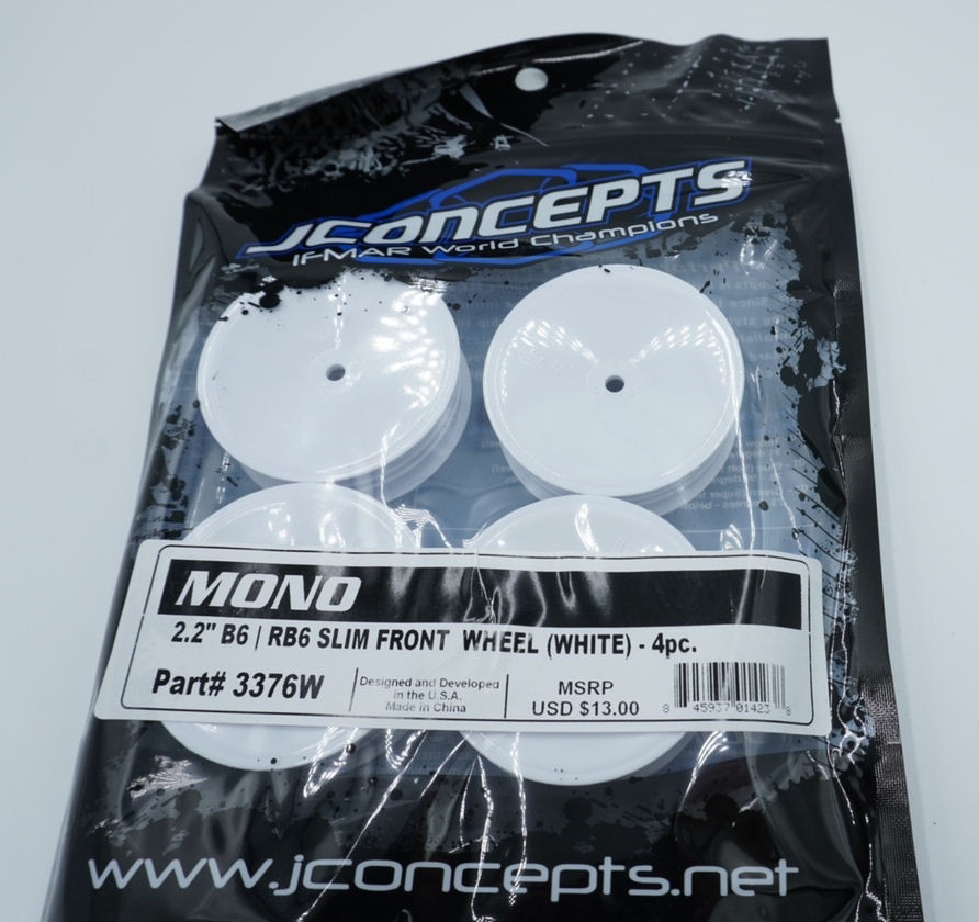4 Roues Avant JConcepts Mono 2.2 Slim Jaunes - Pour Buggy 2WD 1/10 (B7, B6, SRX2, Etc.)