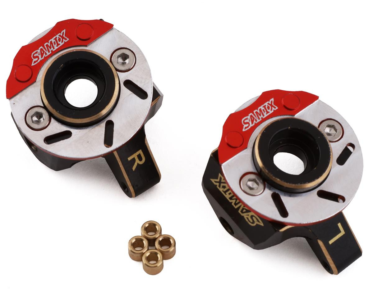 よしのすけ Samix SCX24 Brass Heavy Steering Knuckle Set w/Brake Rotor