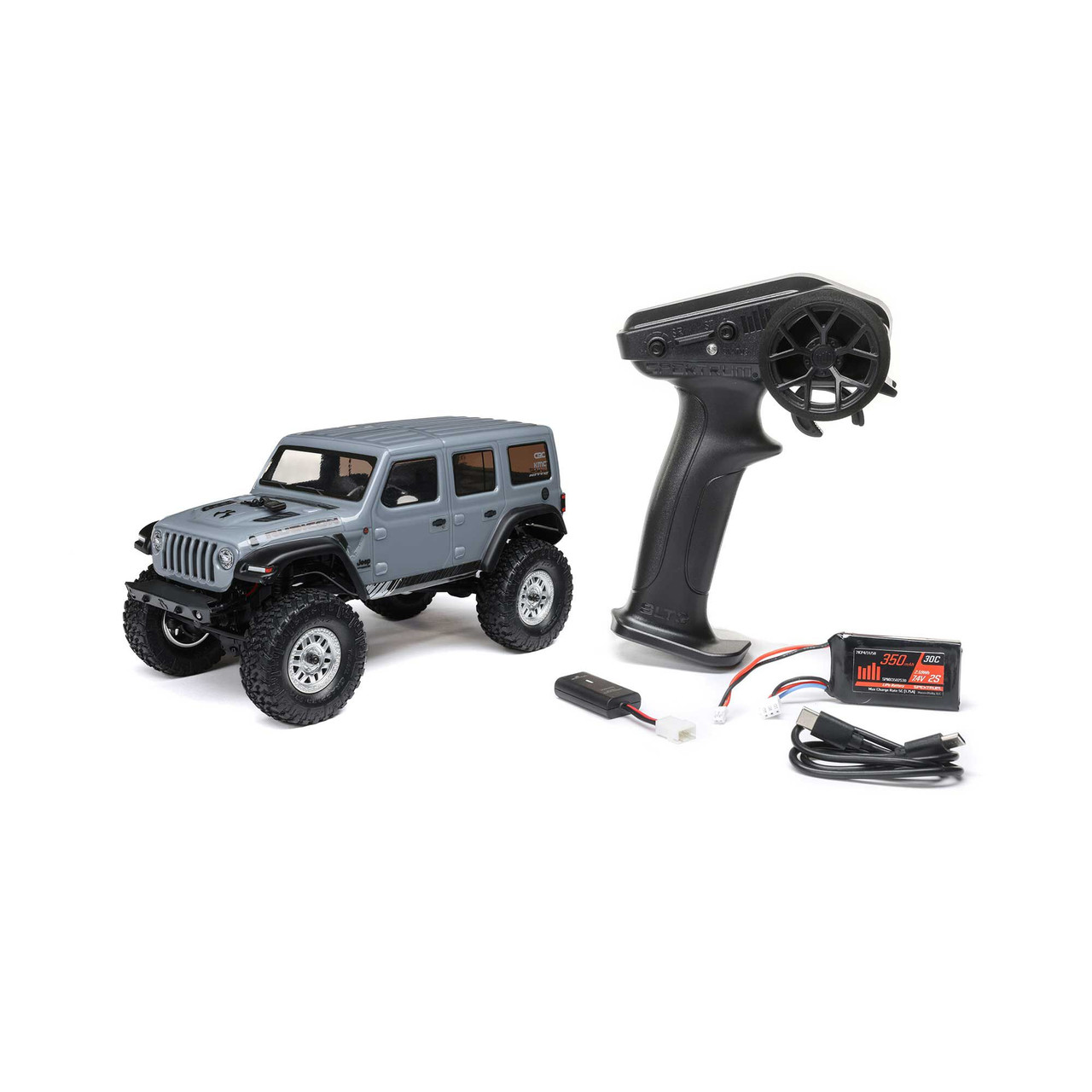 Axial SCX24 Jeep Wrangler JLU 4WD RTR Scale Mini Rock Crawler (Grey)  Radio, Battery Charger (AXI00002V3T3)