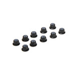 Team Losi Racing 3mm Flanged Aluminum Locknuts (10) (Black) (TLR336005)