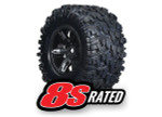 Traxxas X-Maxx Pre-Mounted Tires & Wheels (2) (Black) (8S Rated) (TRA7772X)