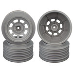 DE Racing Speedway Short Course Wheels (Silver) (4) (21.5mm Backspace) (Slash Rear) w/12mm Hex (DER-DS4-RS)