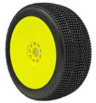 AKA Component 2AB 1/8 Buggy Pre-Mounted Tires (2) (Yellow) (Super Soft - Long Wear) (AKA14032QRY)