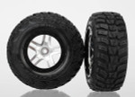 Traxxas Kumho Venture MT Rear Tires (2) (Satin Chrome) (S1) w/Split-Spoke Rear Wheels (TRA6874R)