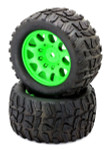 Power Hobby Raptor XL Belted Tires Viper Wheels Arrma Kraton Outcast 8S (Green) (PHBPHT3271ARRMAGREEN)