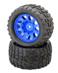 Power Hobby Raptor XL Belted Tires / Viper Wheels (2) Traxxas X-Maxx 8S (Blue) (PHBPHT3271BLUE)
