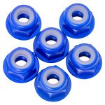 1UP Racing 3mm Aluminum Flanged Locknuts (Dark Blue) (6) (1UP870103)