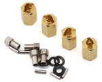 Injora Redcat Ascent-18 Brass Wheel Hex Adapters (Gold) (4) (3g ea) (10mm Offset) (INJ4M-02-10)