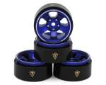 Treal Hobby Axial SCX30 Type B 0.7" 5-Spoke Aluminum Micro Rock Crawler Beadlock Wheels (Blue) (4) (TLHTSCX30-42)