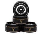 Treal Hobby Type L 1.0" Aluminum Cyclone Beadlock Wheels (Silver) (4) (27.5g ea) (TLHTSCX24-266)