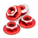 1UP Racing 4mm "Lockdown" Serrated Aluminum Wheel Nuts (Red) (4) (1UP-870501)
