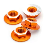 1UP Racing 4mm "Lockdown" Serrated Aluminum Wheel Nuts (Orange) (4) (1UP-870601)