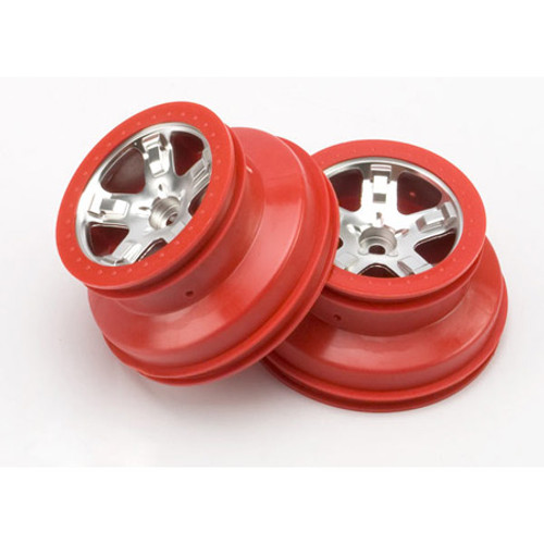 Traxxas Dual Profile Short Course Wheels (Chrome/Red) (2) (Slash Front) (TRA5874A)
