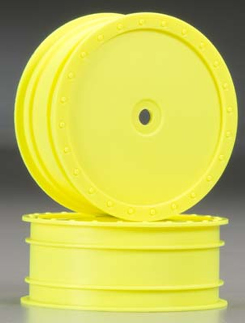 DE Racing 10mm Hex "Borrego" 2.2 1/10 Buggy Front Wheel (2) (TLR 22) (Yellow) DER-BB-LFY