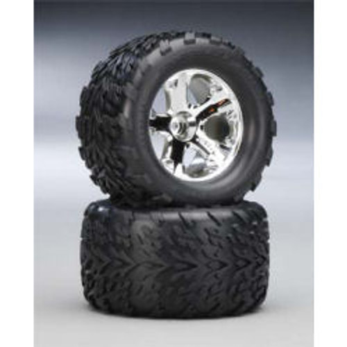 Traxxas Talon Front Tires w/All-Star Wheels (2) (Chrome) TRA3669 Traxxas Talon Front Tires w/All-Star Wheels (2) (Chrome) TRA3669