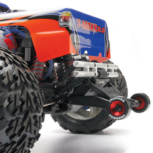 Traxxas Machined Aluminum Wheels w/ Rubber Tires (Wheelie Bar) (2) TRA5186 Traxxas Machined Aluminum Wheels w/ Rubber Tires (Wheelie Bar) (2) TRA5186