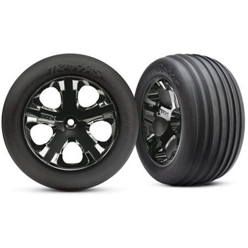 Traxxas Alias Front Tires w/All-Star Wheels (2) (Black Chrome) (Standard) TRA3771A