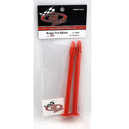 DE Racing 1/8 Buggy Tire Spikes (Red) (2) DER-TS2-R