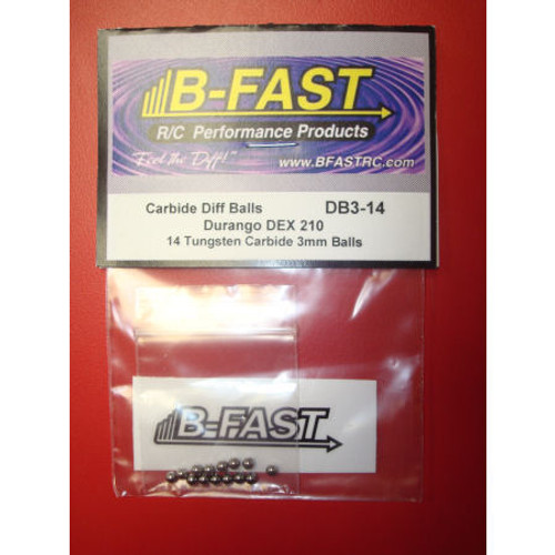 B-Fast BFR-DB3-14 3mm Carbide Diff Balls (14) for Durango DEX210