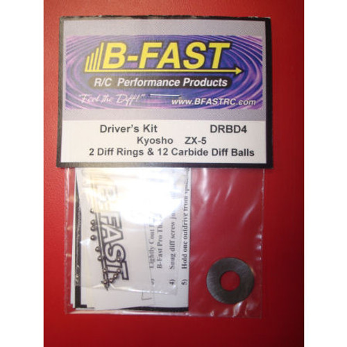 B-Fast BFR-DRBD4 Driver's Kit 3/32" Carbide Diff Balls (12) & Rings (2) for Kyosho ZX-5 B-Fast BFR-DRBD4 Driver's Kit 3/32" Carbide Diff Balls (12) & Rings (2) for Kyosho ZX-5