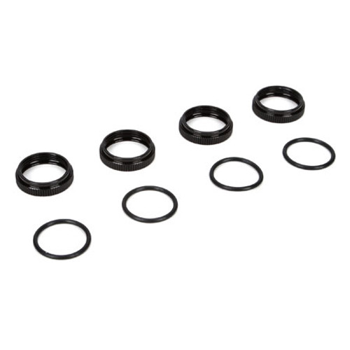 Team Losi Racing 16mm Shock Pre-Load Collars w/O-Rings (4) (TLR243005)