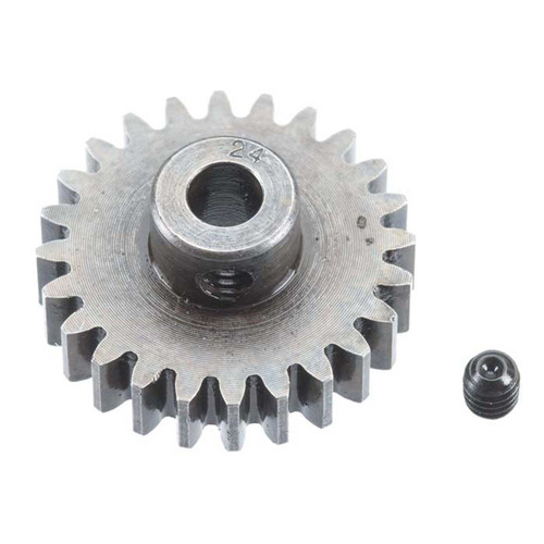 Robinson Racing Extra Hard Steel Mod1 Pinion Gear w/5mm Bore (24T) (RRP1224) Robinson Racing Extra Hard Steel Mod1 Pinion Gear w/5mm Bore (24T) (RRP1224)