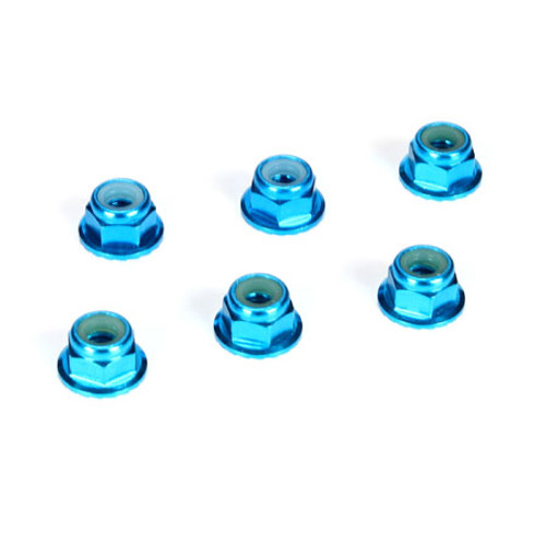 Team Losi Racing 4mm Aluminum Serrated Locknut Set (6) (Blue) TLR336001 Team Losi Racing 4mm Aluminum Serrated Locknut Set (6) (Blue) TLR336001