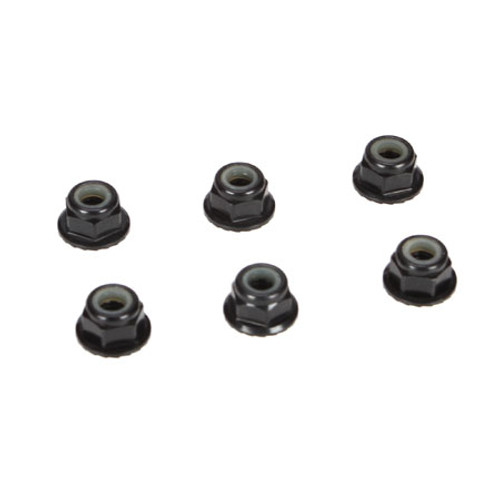 Team Losi Racing 4mm Aluminum Serrated Locknut Set (6) (Black) TLR336000 Team Losi Racing 4mm Aluminum Serrated Locknut Set (6) (Black) TLR336000