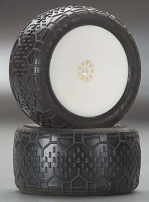 AKA Handlebar LTD 2.2 Rear Buggy Pre-Mounted Tires (2) (Super Soft) (White) (AKA13110VRW) AKA Handlebar LTD 2.2 Rear Buggy Pre-Mounted Tires (2) (Super Soft) (White) (AKA13110VRW)
