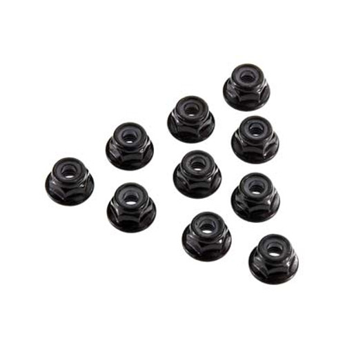Axial AXI31250 Racing 4mm Serrated Nylon Lock Nut (Black) (10)