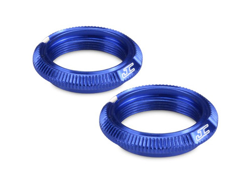 JConcepts Fin Aluminum 12mm Shock Collar (Blue) (2) (JCO2491-1)