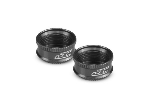 JConcepts Fin Aluminum VCS Shock Bottom Cap (Black) (2) (JCO2492-2) 