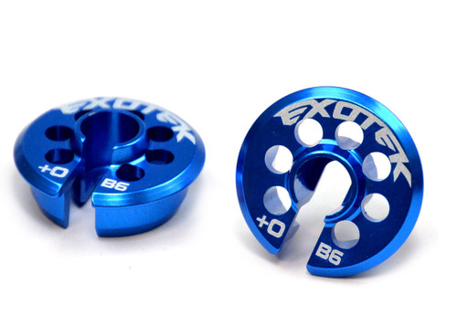 Exotek +0 Aluminum B6 Spring Cup Set (Blue) (2) EXO1694BLU