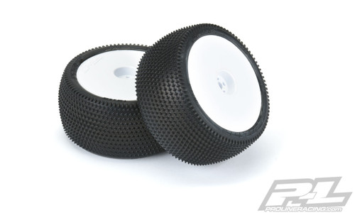 Pro-Line Prism 2.2" Rear Buggy Pre-Mounted Carpet Tires (White) (2) (Z3) w/12mm Hex (PRO8277-13)