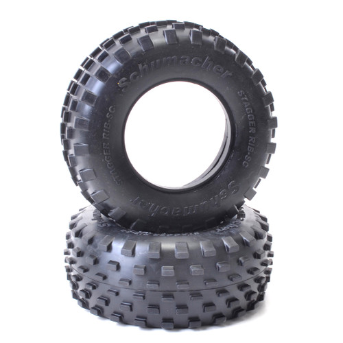 Schumacher "Stagger Rib" Short Course Truck Tires (2) (Blue) (SCHU6782) Schumacher "Stagger Rib" Short Course Truck Tires (2) (Blue) (SCHU6782)
