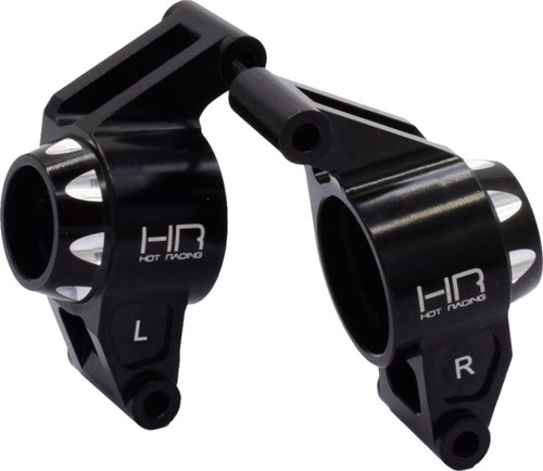 Hot Racing Traxxas Maxx Aluminum Rear Hubs Stub Axle Carriers (Black) (2) (HRAMXX2201)
