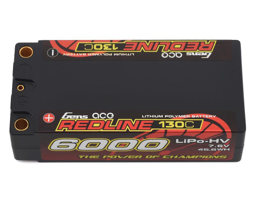 Gens Ace Redline 2S 130C LiHV Battery Pack w/5mm Bullets (7.6V/6000mAh) (GEA60002S13D5)