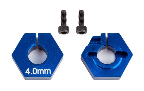 Team Associated RC10 B6.2 4.0mm Clamping Wheel Hex (2) (Blue) (ASC91862)