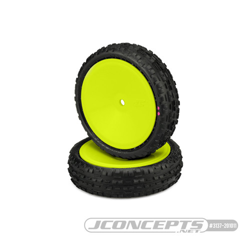 JConcepts Swaggers 2.2" 2WD Front Buggy Mounted Carpet Tires (Yellow) (2) (Pink) w/12mm Hex (JCO3137-201011) JConcepts Swaggers 2.2" 2WD Front Buggy Mounted Carpet Tires (Yellow) (2) (Pink) w/12mm Hex (JCO3137-201011)