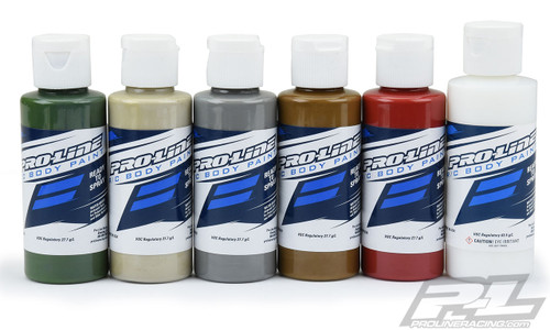 Pro-Line RC Body Airbrush Paint Military Color Set (6) (PRO6323-04) Pro-Line RC Body Airbrush Paint Military Color Set (6) (PRO6323-04)