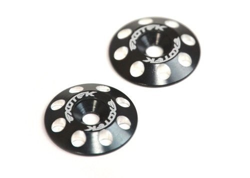 Exotek Racing Flite V2 16mm Aluminum Wing Buttons (2) (Black) (EXO1678BLK)