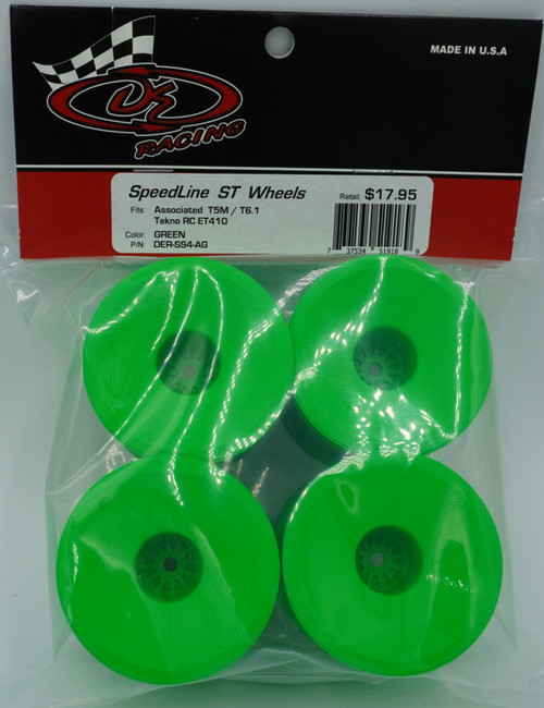 DE Racing Speedline 2.2" 1/10 Stadium Truck Wheel (4) (T6.1) (Green) w/12mm Hex (DER-SS4-AG) DE Racing Speedline 2.2" 1/10 Stadium Truck Wheel (4) (T6.1) (Green) w/12mm Hex (DER-SS4-AG)