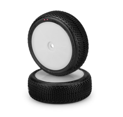 JConcepts Fuzz Bite LP 2.2" Mounted 4WD Front Buggy Tires (White) (2) (Pink) (Carpet) w/12mm Hex (JCO3108-101011) JConcepts Fuzz Bite LP 2.2" Mounted 4WD Front Buggy Tires (White) (2) (Pink) (Carpet) w/12mm Hex (JCO3108-101011)