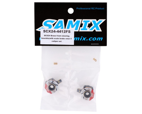 Samix SCX24 Brass Heavy Steering Knuckle Set w/Brake Rotor