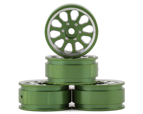 Samix SCX24 Aluminum 1.0" Wheel Set (Green) (4) (SAMSCX24-6069-GN)