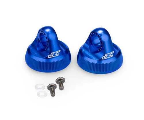 JConcepts Fin Aluminum 13mm Shock Cap (Blue) (2) (JCO2701-1)