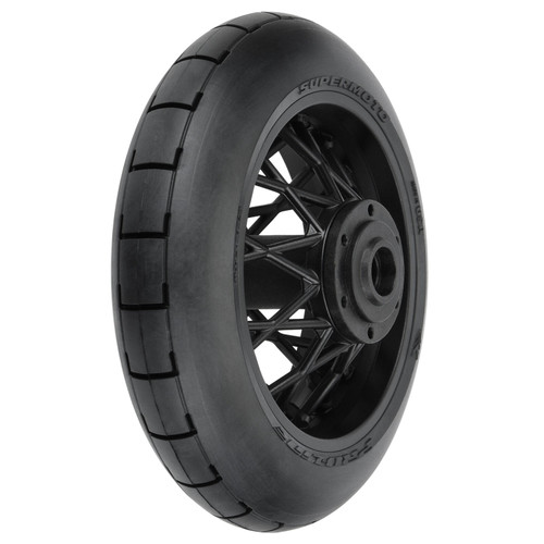 Pro-Line 1/4 Supermoto Motorcycle Rear Tire Pre-Mounted (Black) (1) (S3) (PRO10223-10)