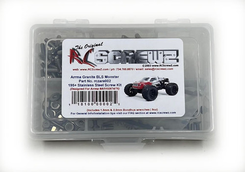 RC Screwz Arrma RC Granite Stainless Steel Screw Kit (RCZARA002) RC Screwz Arrma RC Granite Stainless Steel Screw Kit (RCZARA002)