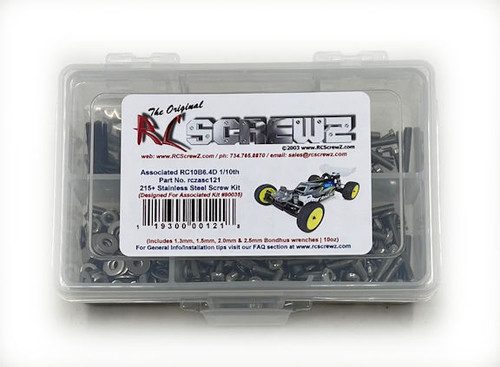 RC Screwz Associated RC10B6.4D Buggy Stainless Steel Screw Kit (RCZASC121) RC Screwz Associated RC10B6.4D Buggy Stainless Steel Screw Kit (RCZASC121)
