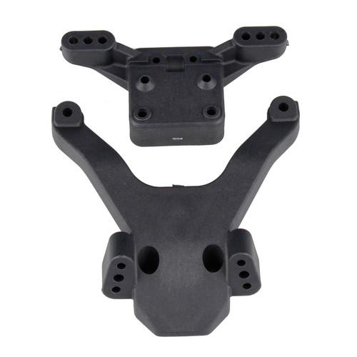 Team Associated RC10B6.3 Factory Team Front Top Plate & Ballstud Mount (Carbon) (ASC91875)
